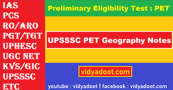 UPSSSC PET Geography Notes PDF in Hindi